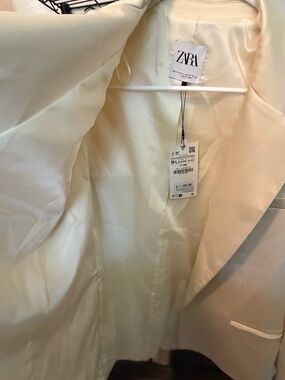 Zara Ivory Structured Blazer